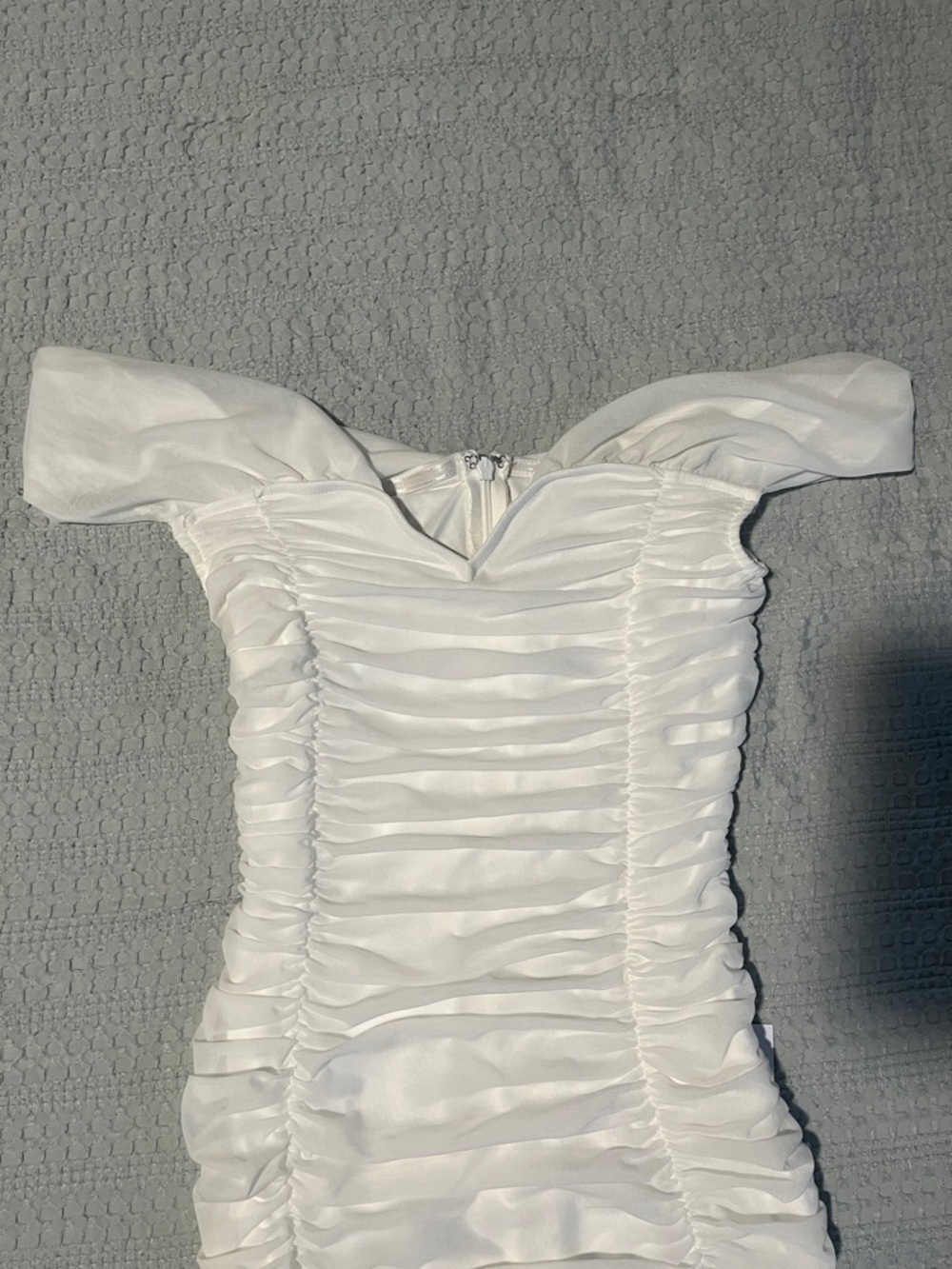 Lulu's White Ruched Mermaid Maxi Dress